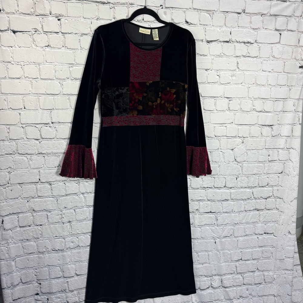 Vintage Studio Ease Velvet Patchwork Whimsigoth M… - image 1